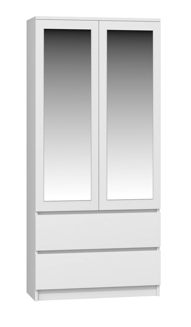 Topeshop SS-90 Wardrobe 2 Doors 5 Shelves White