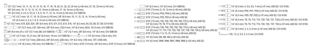 Yato Mechanics Tool Set 173 Tools YT-38931