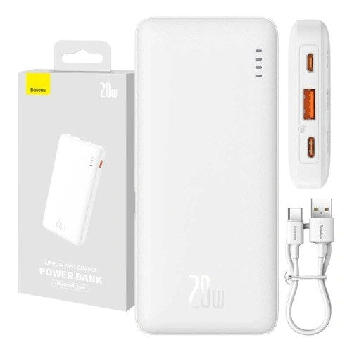 Baseus Airpow Lithium Polymer Power Bank 10000mAh 20W White
