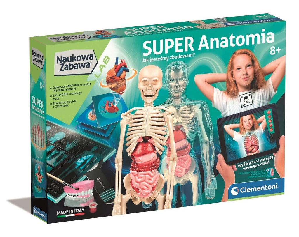 Clementoni Anatomy Education Kit for Ages 8+ - Super Anatomy Set - 310 mm x 450 mm x 75 mm - 1270 g