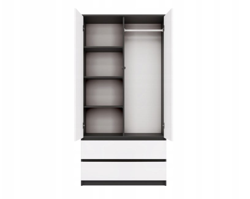 Malwa SS-90 Wardrobe - Anthracite/White