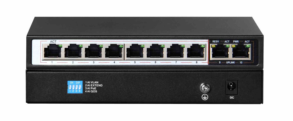 Extralink PERSES PoE Switch 8x Gigabit PoE/PoE+ 2x RJ45 Uplink 96W