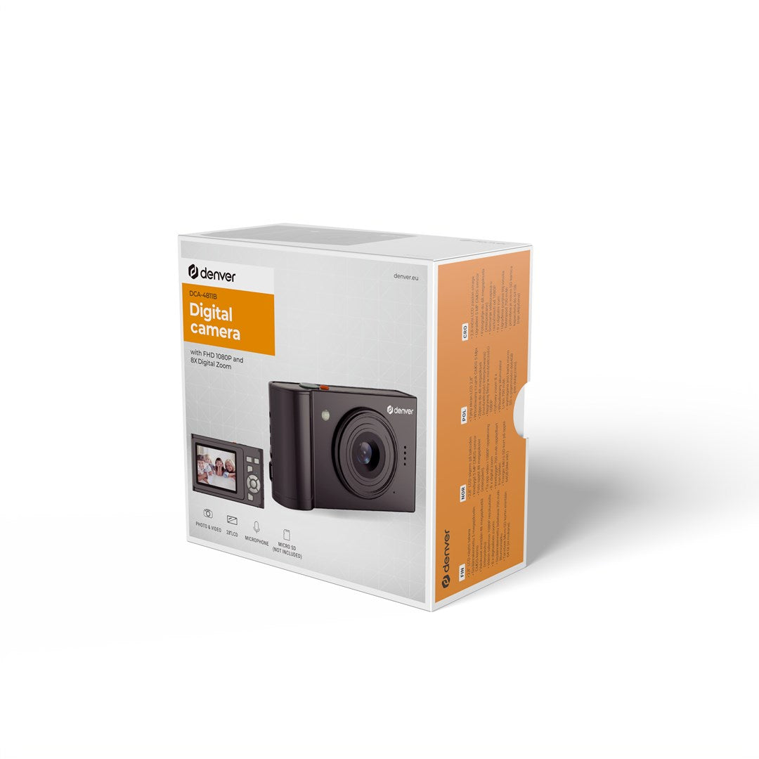 Denver DCA-4811B Digital Camera (Black) 5MP, 48MP Photos, Full HD 5-megapixel