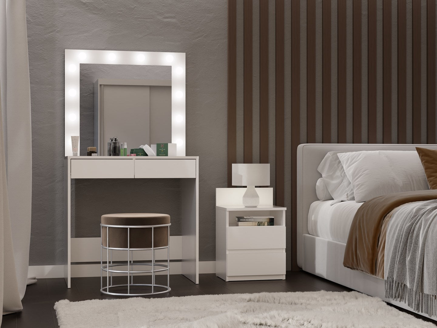 Topeshop Z.MARINA LUSTRO BIEL Vanity Set with Mirror White