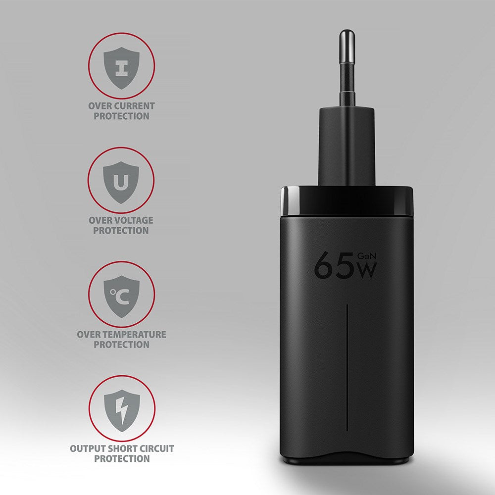 AXAGON ACU-DPQ65 Charger  2x USB-C  1x USB-A  PD3.0/QC4+/PPS  65W - black