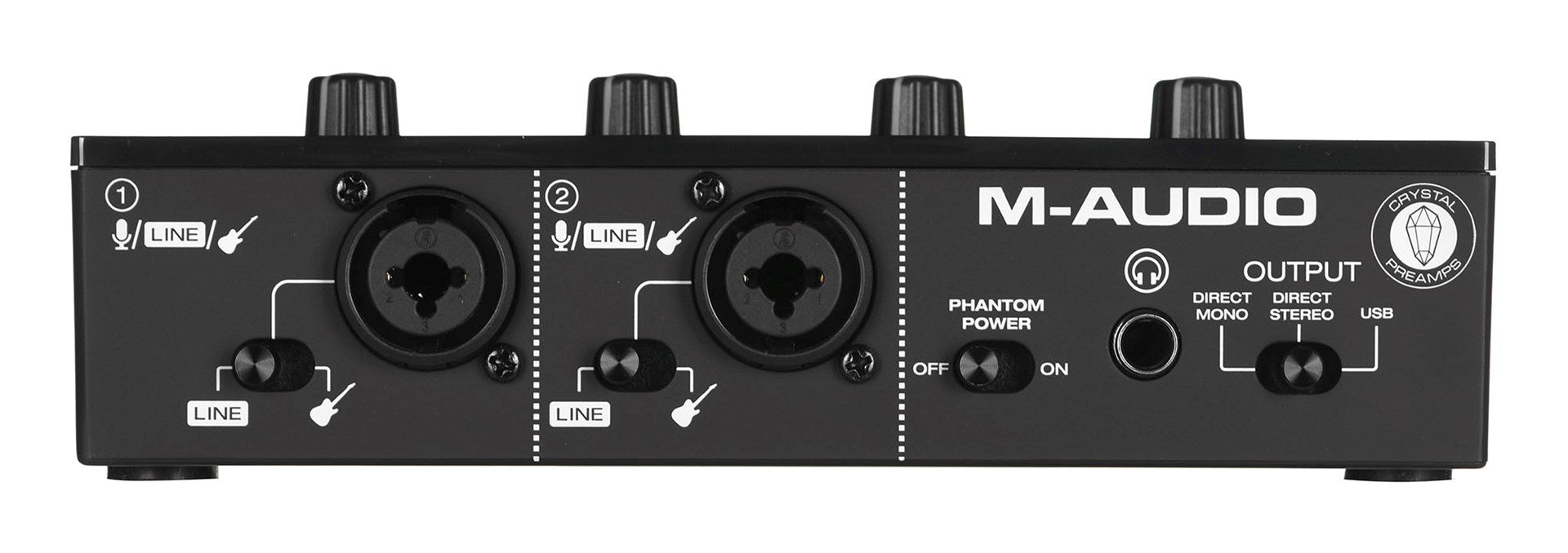M-AUDIO M-Track Duo - USB Audio Interface - Crystal Preamplifier - 16 bit 48 kHz - Black