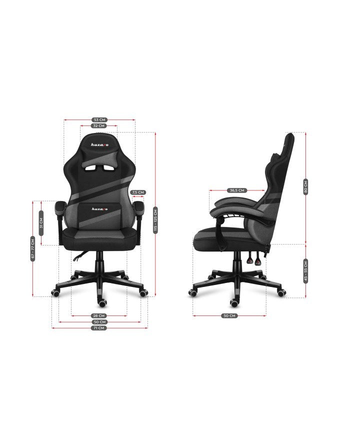 Huzaro Force 4.4 Gaming Chair Grey Mesh - Comfortable and Stylish Design