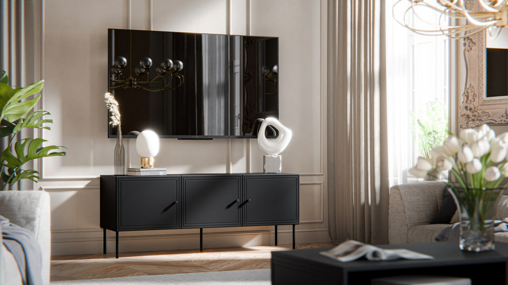 PALAZZO BIS 3D TV Cabinet 151x40x60 cm Black Matt