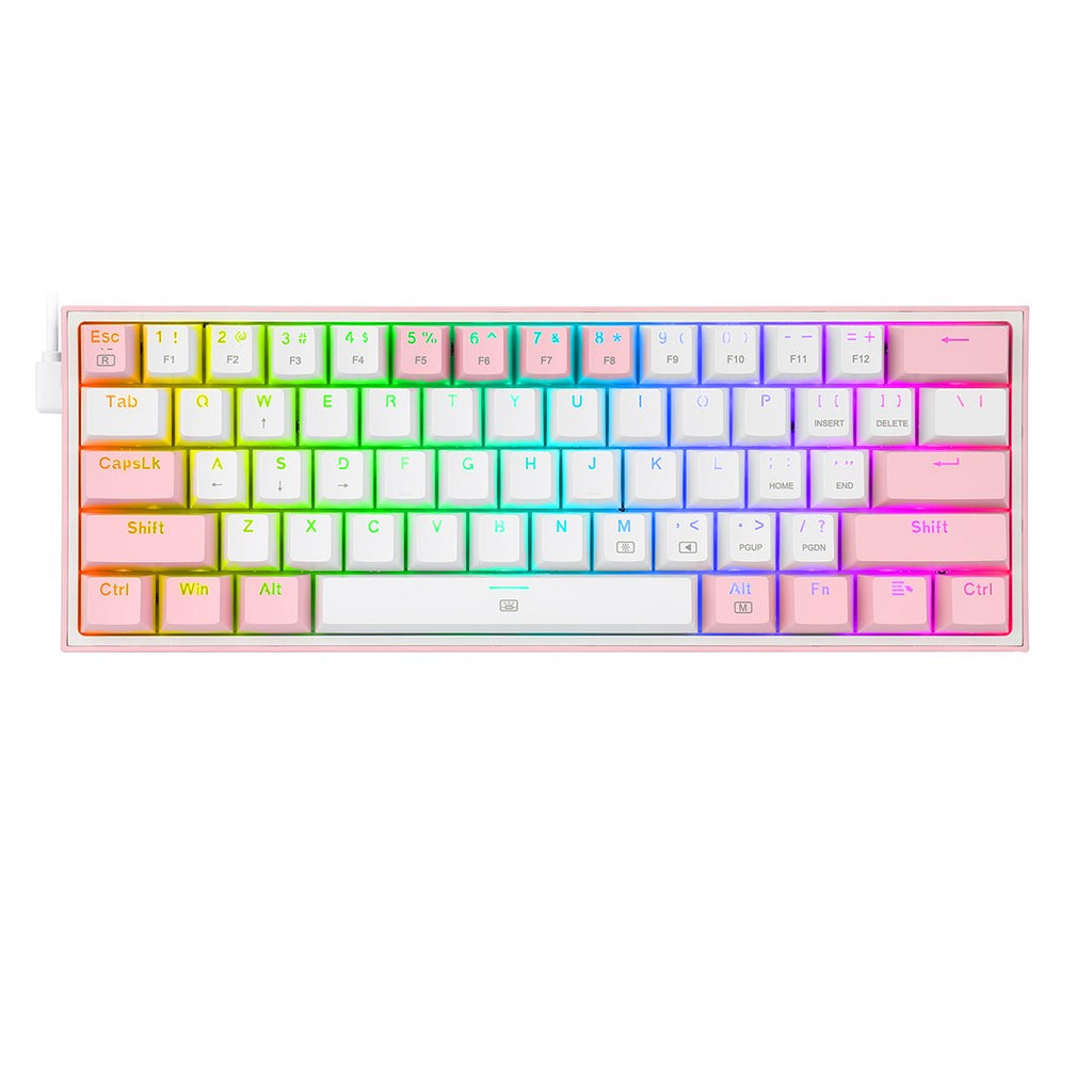 REDRAGON K617-RGB Fizz RGB White/Pink keyboard USB Pink  White