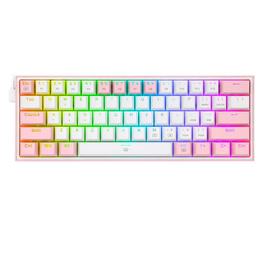 REDRAGON K617-RGB Fizz RGB White/Pink keyboard USB Pink  White