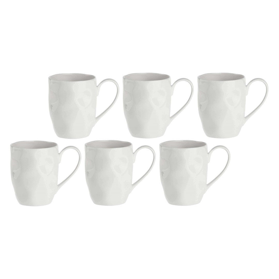 Set of 6 Mugs White Porcelain