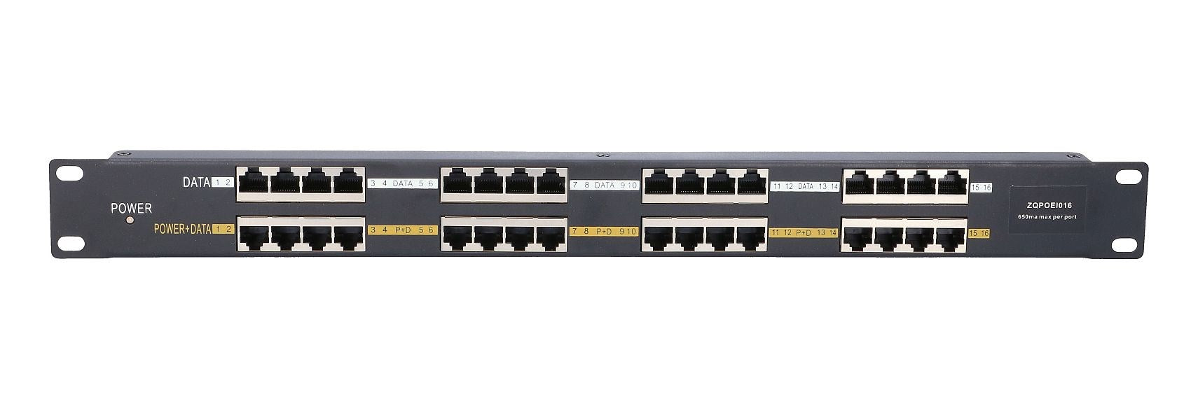 Extralink 16 Ports PoE Injector 16x 100Mbps RJ45 Rack
