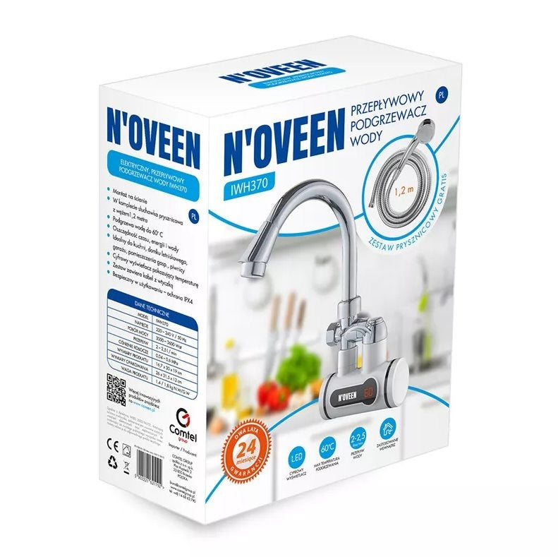 N'OVEEN Instantaneous Water Heater IWH370 - 1430 g, 128 mm Width, 268 mm Height, 3600 W