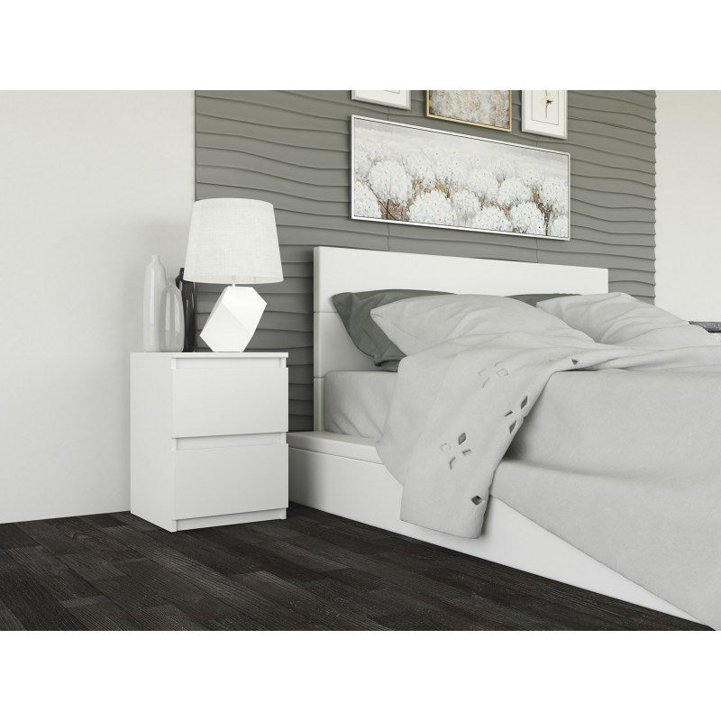 Topeshop M2 Nightstand White 2 Drawers