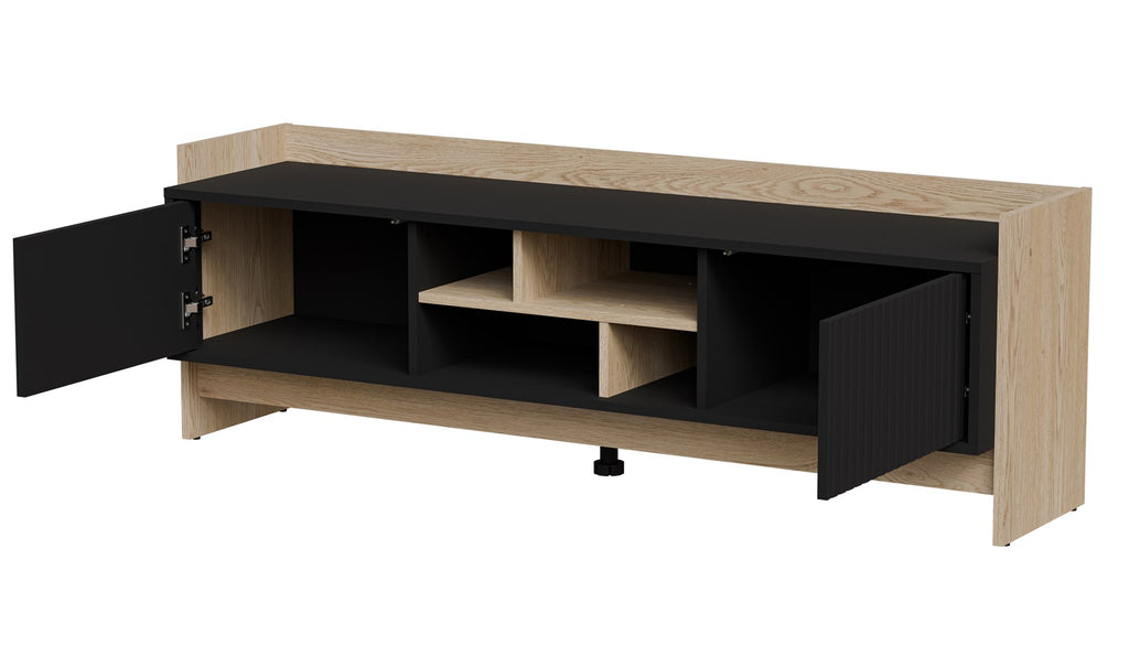 Cama RTV PORTO 2D Cabinet 150x38x50 Oak/Black