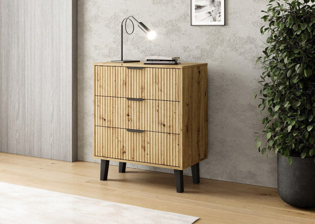 SCANDI 3S Slim Chest of Drawers Artisan Oak