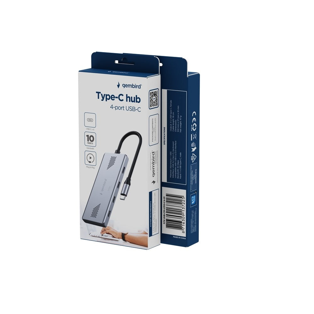 Gembird UHB-CM-U310-C4-01 4-Port USB-C 3.2 (Gen 2) Hub