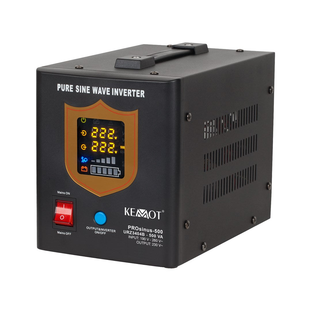 KEMOT Power Supply - Pure Sine Wave Inverter 500 VA - 300 W - 12V - Model URZ3404B