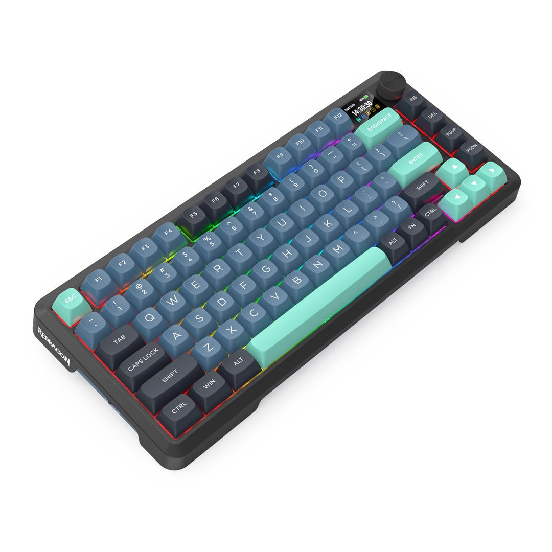 REDRAGON K724GBG-RGB-PRO Behemoth keyboard USB + RF Wireless + Bluetooth Grey  Blue