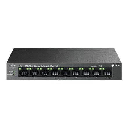 TP-Link Network Switch LS109P, Unmanaged, 9 Ports, PoE 30W