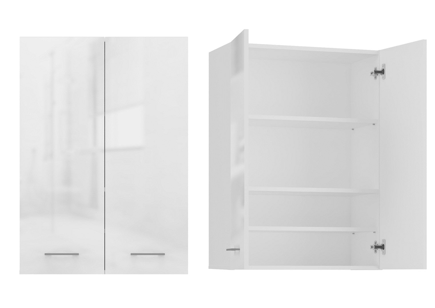 Topeshop POLA MINI DD Bathroom Storage Cabinet White Gloss - Over Washing Machine