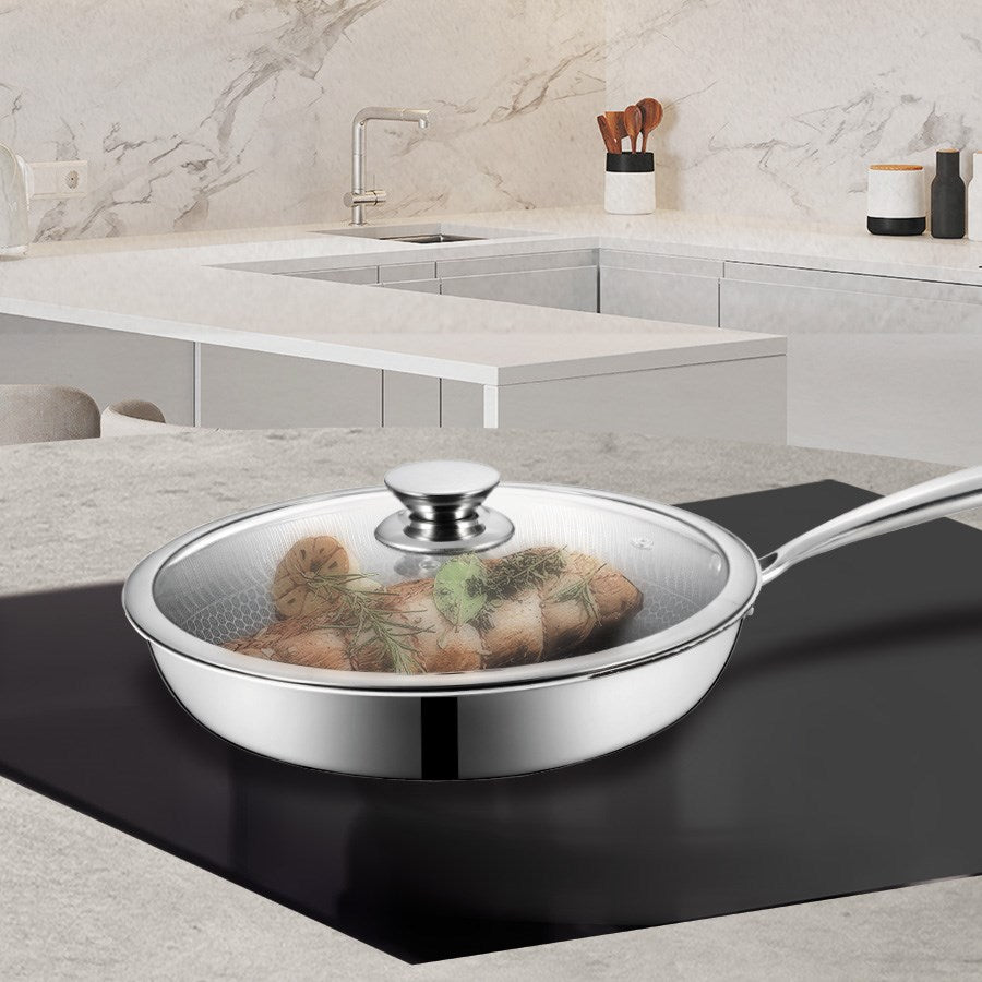 Maestro Frying Pan 26 cm with Lid Aluminium and Stainless Steel - Model MR-1216-26