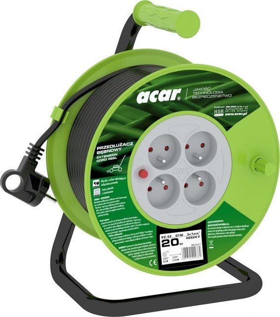 Acar PZ-4Z/OTM H05VV-F 3G1.0 20 M Retractable Extension Cable