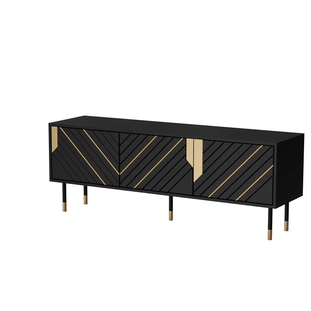 Cama 3D MOUNTAIN TV Cabinet 154x40x55 Black + Gold