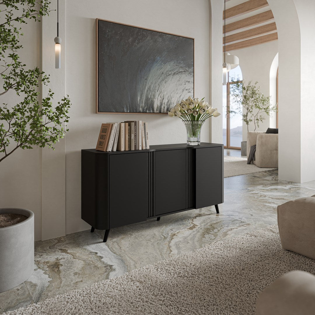 Cama Chest of Drawers VOLARE 151x39x75 Black