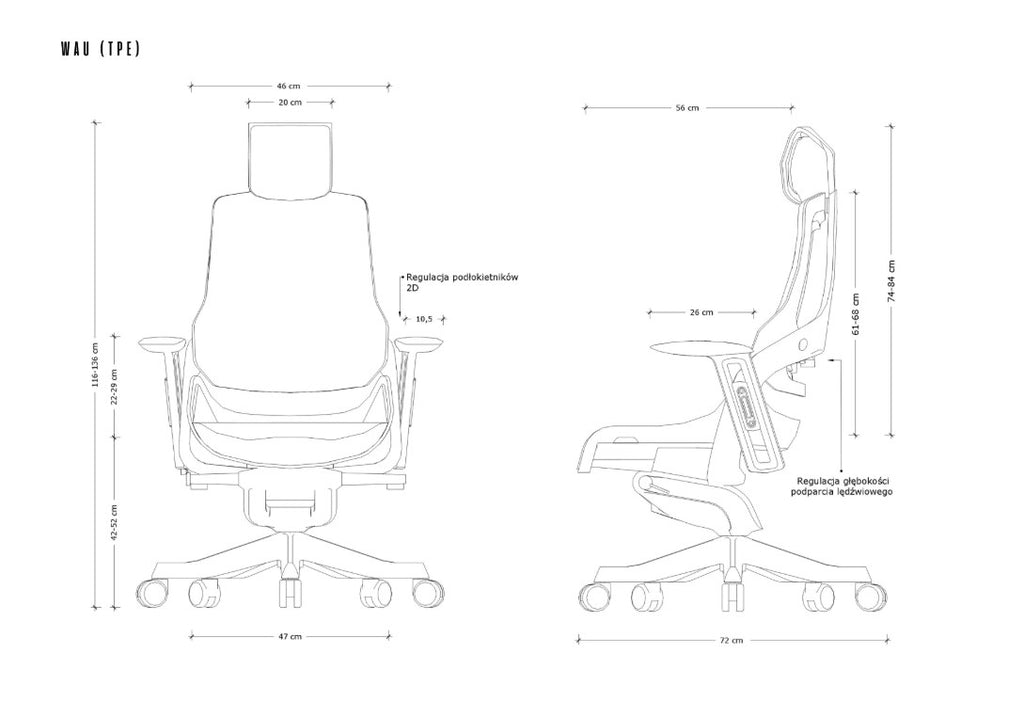 Wau TPE-8 office chair  grey/white elastomer