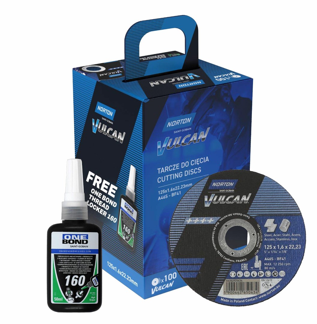 NORTON Vulcan Cutting Disc 125x1.6x22.23 mm for Steel 100szt