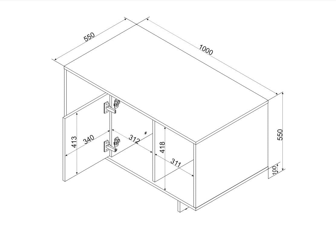 Cama Coffee Table/Lawn ALMA 100x55xh55 Cashmere