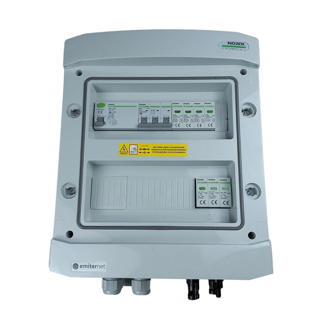 EMITER DCAC Switchgear IP65 1000V Type 2 Surge Protection RCD Type A 40A/300mA EM-714N_DCAC