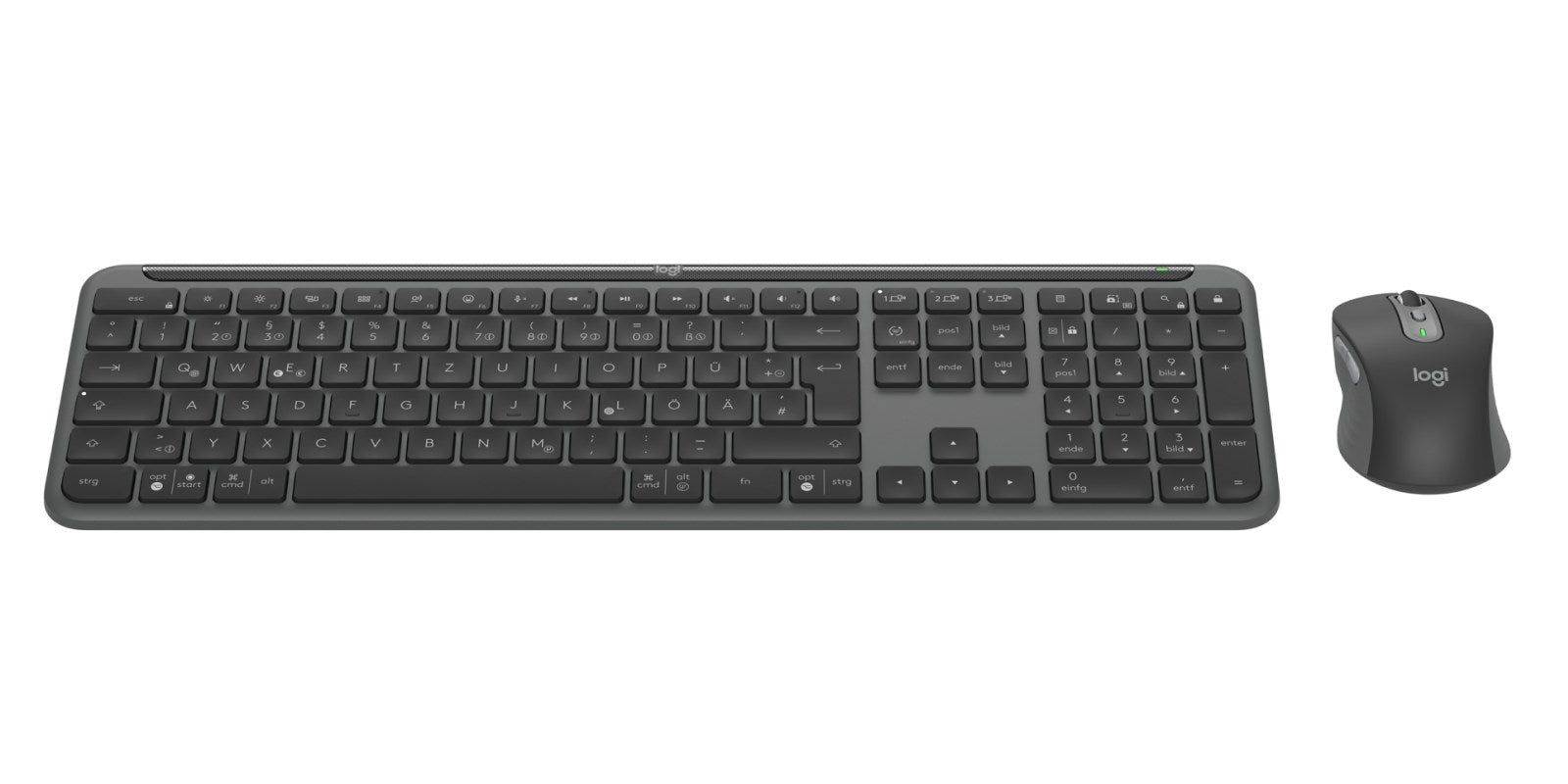 Logitech Signature Slim Combo MK950 Keyboard and Mouse Set - Wireless - QWERTZ - Graphite (920-012504)