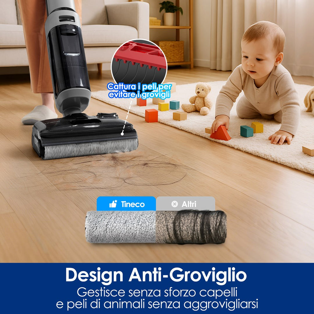 Tineco FloorOne i5 Stretch PLUS Upright Vacuum Cleaner Battery Dry & Wet Bagless Grey 2.5 Ah