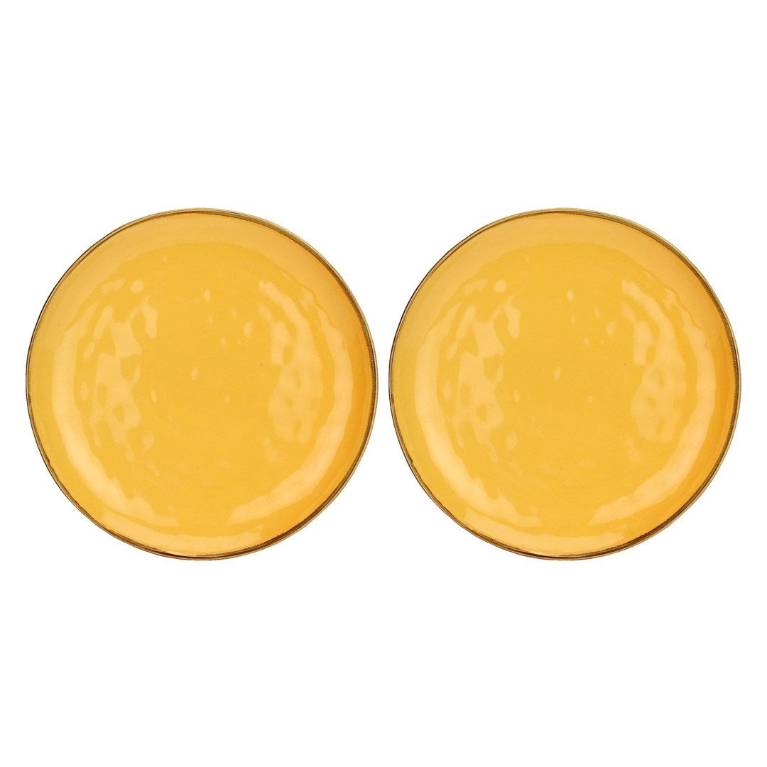 Set of 2 Concerto Ocra Round Platters - Yellow  32 cm