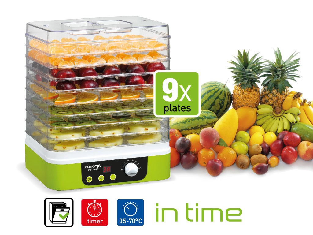 CONCEPT Food Dehydrator 245 W for Mushrooms, Vegetables, and Fruits SO-1060