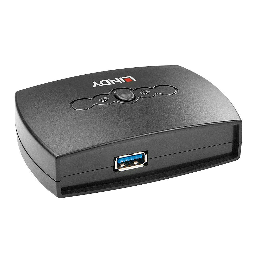 Lindy 2 Port USB3.0 Switch - USB-Umschalter für die gemeinsame Nutzung von Peripheriegeräten - 2 x SuperSpeed USB3.0 - Desktop (43141)