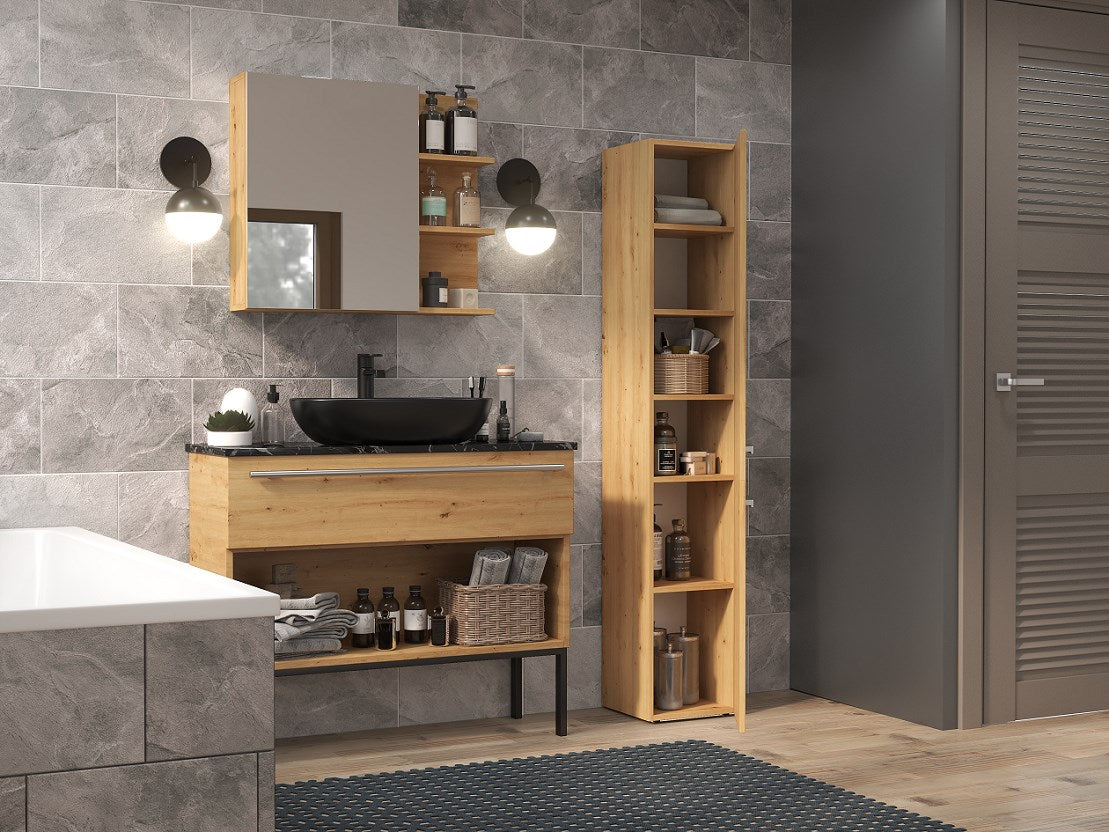 Topeshop NEL II ARTISAN Bathroom Storage Cabinet Artisan Oak 31x30x174 cm