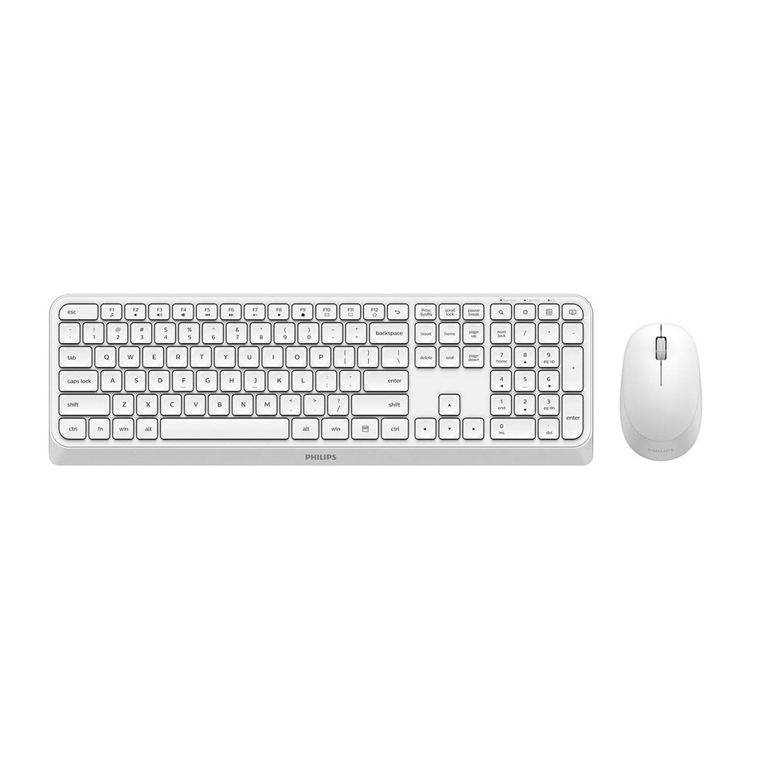 Philips Keyboard and Mouse Set SPT6307W/00 Wireless QWERTY for Windows, Mac, Linux