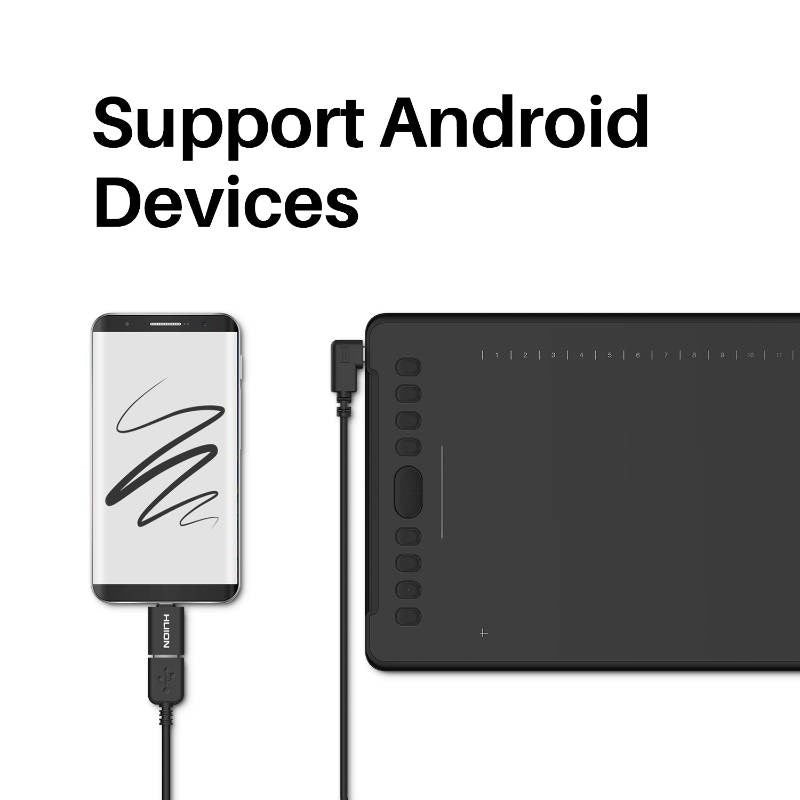 HUION H1161 Graphic Tablet 5080 LPI 279.4 x 174.6 mm USB Black