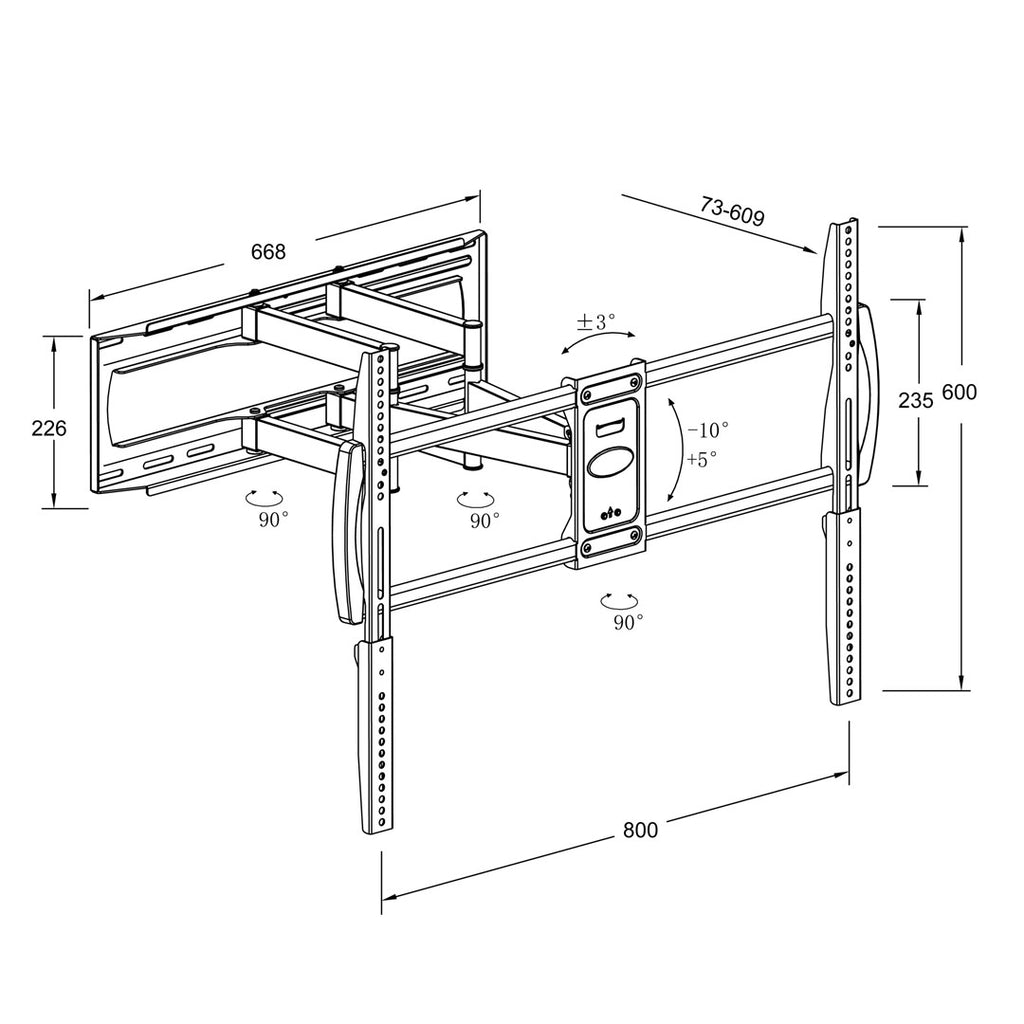 Montis TV Mount DENALI 37-105" MT162 2.67 m Black