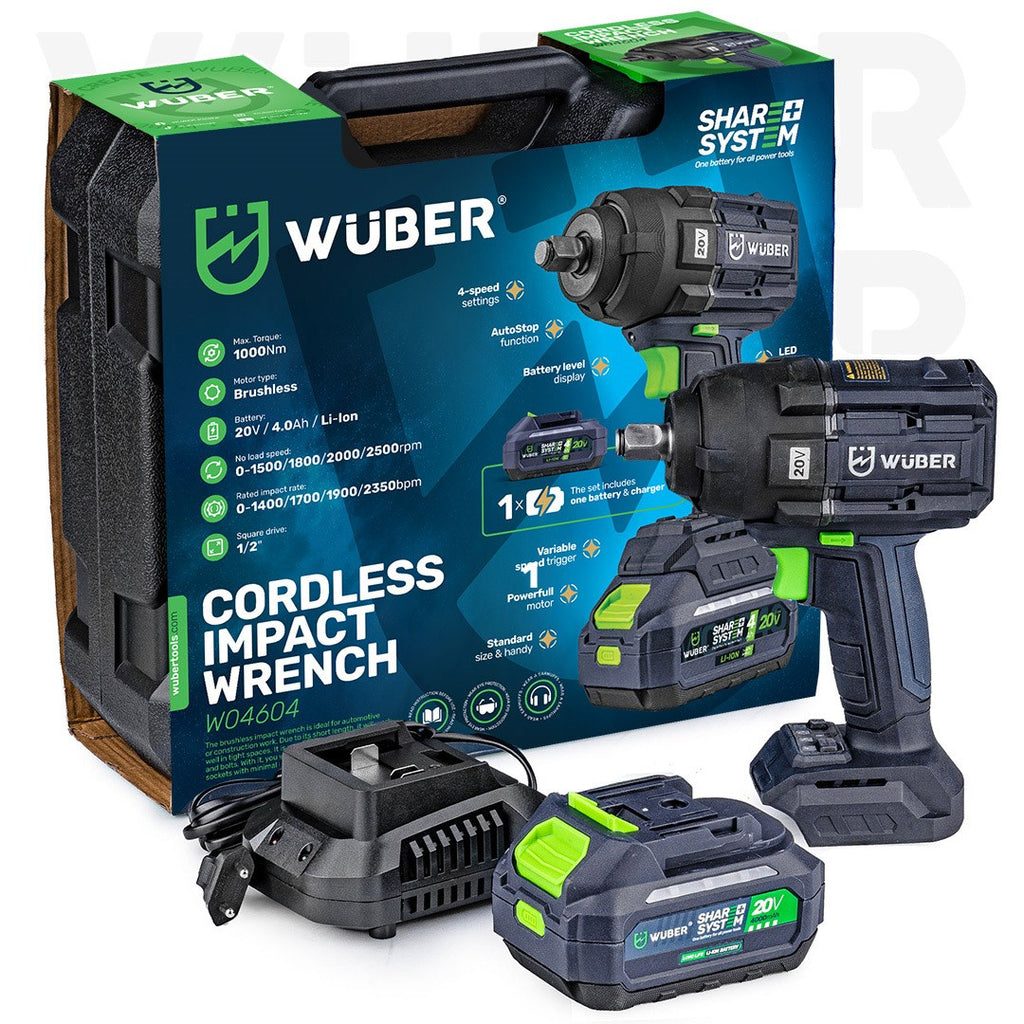 WUBER Brushless Impact Wrench 20V 2200W 1000N⋅m W04604