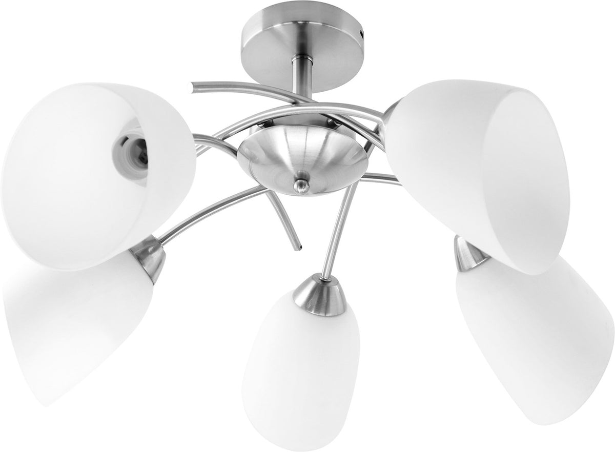 Activejet Chandelier Pendant Lamp NIKITA Nickel 5xE27 40W