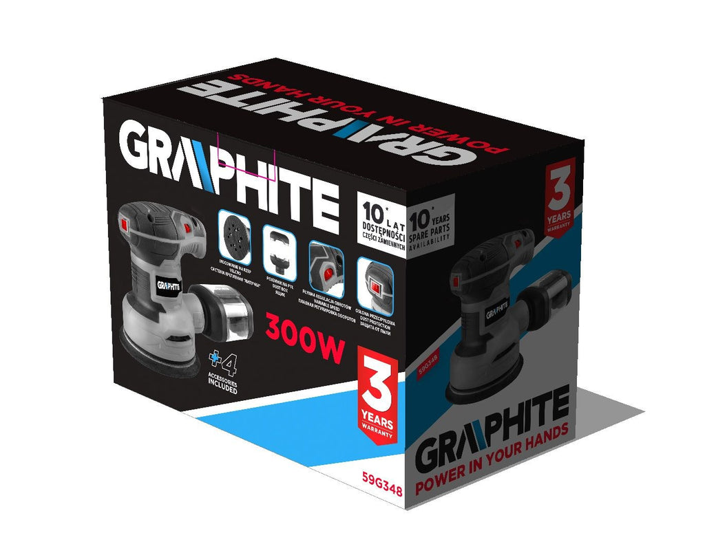 GRAPHITE 300W Random Orbital Sander 125 mm