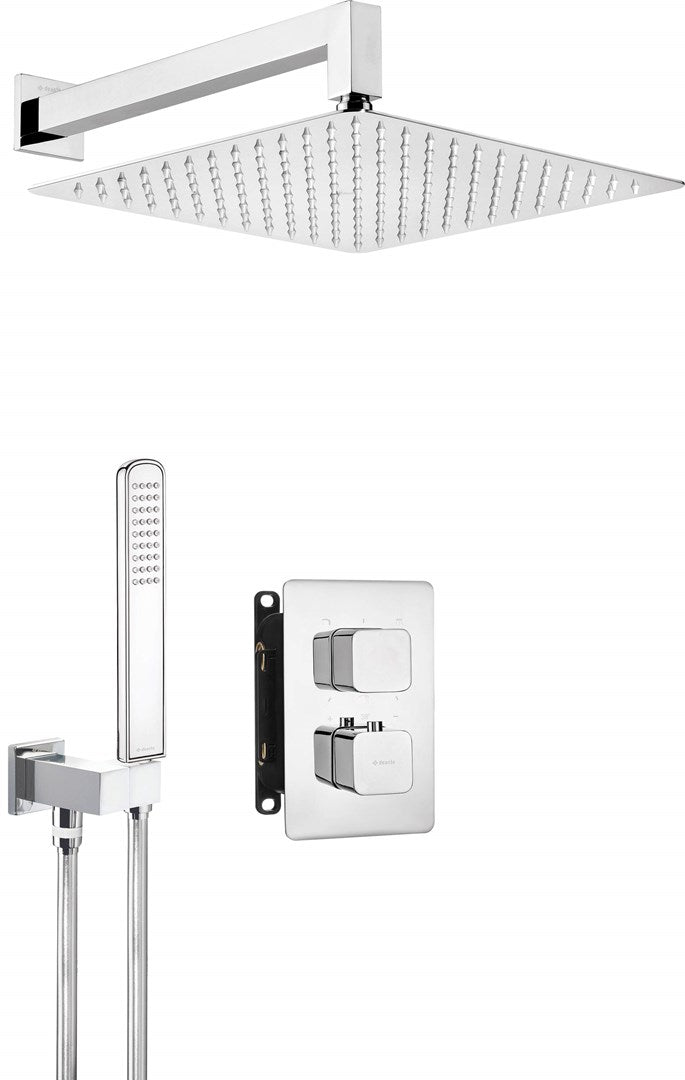 Deante Concealed Shower Set with Thermostatic BOX - Chrome - BXYZ0ECT