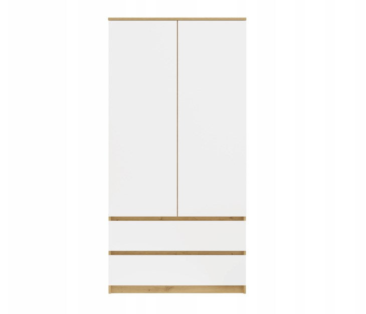 MALWA SS-90 Wardrobe 2 Doors 2 Drawers Artisan Oak/White