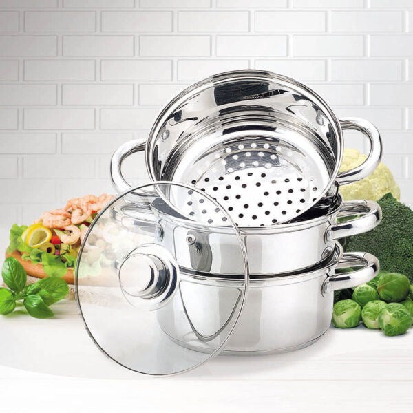 Maestro Steamer Pot 24 cm 5 L Multi-Layer Insulation 2300 g Model MR-2900-24