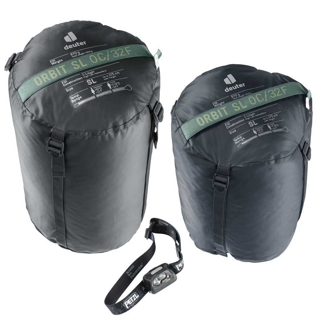 Deuter Orbit SL 0C/32F Adult Mummy sleeping bag Fabric  Polyethersulfone (PES)  Ripstop Green