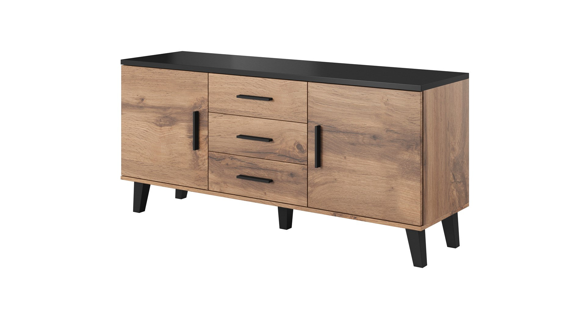 Cama Sideboard LOTTA 150 2D3S Wotan Oak + Matte Black